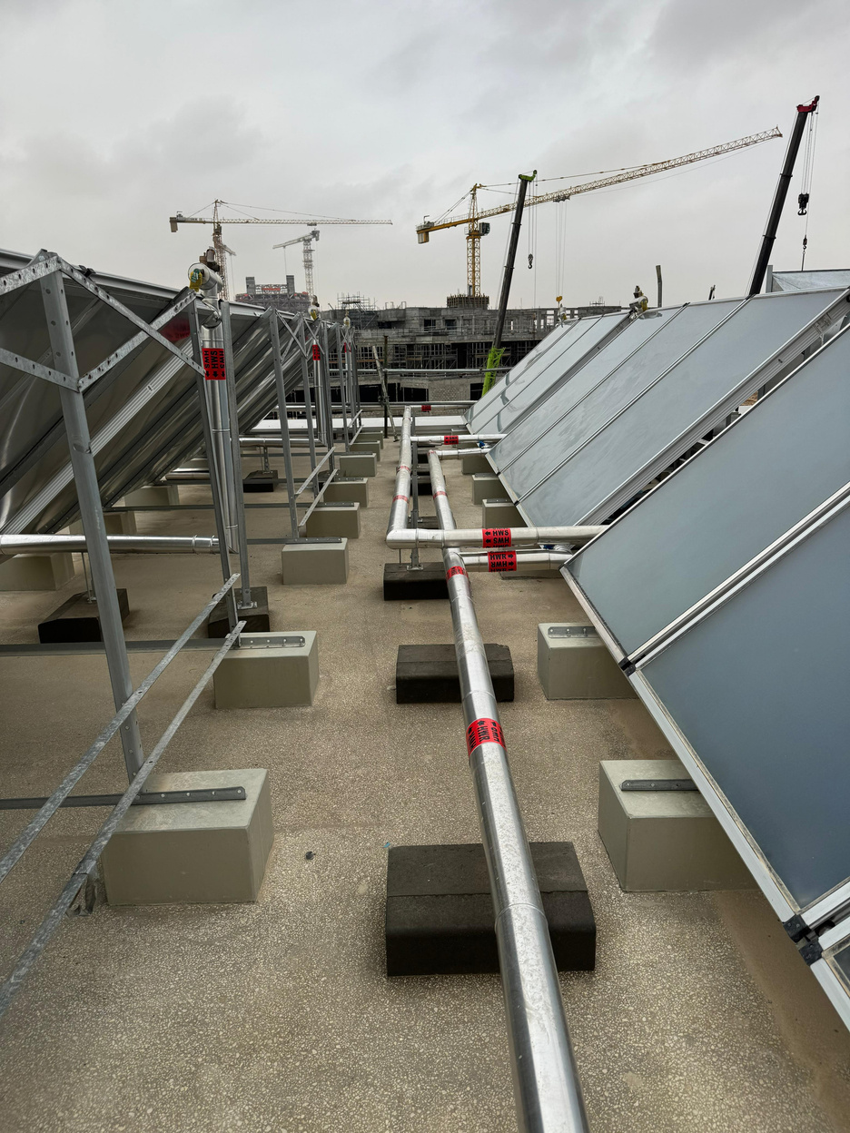 Rooftop solar collector rows, Prince Mohammed bin Salman Non-Profit City