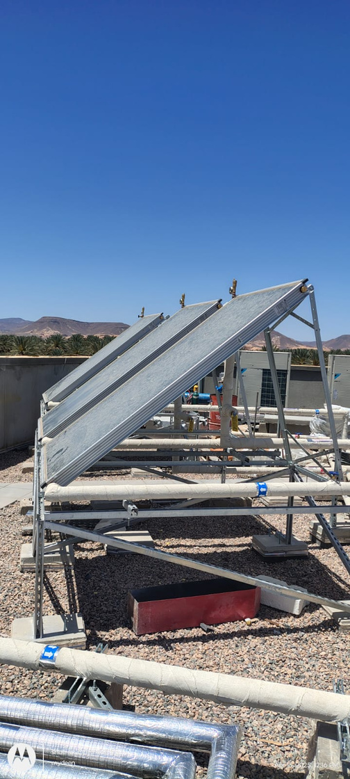 Solar water heating installation detail, Tharba Medical Center